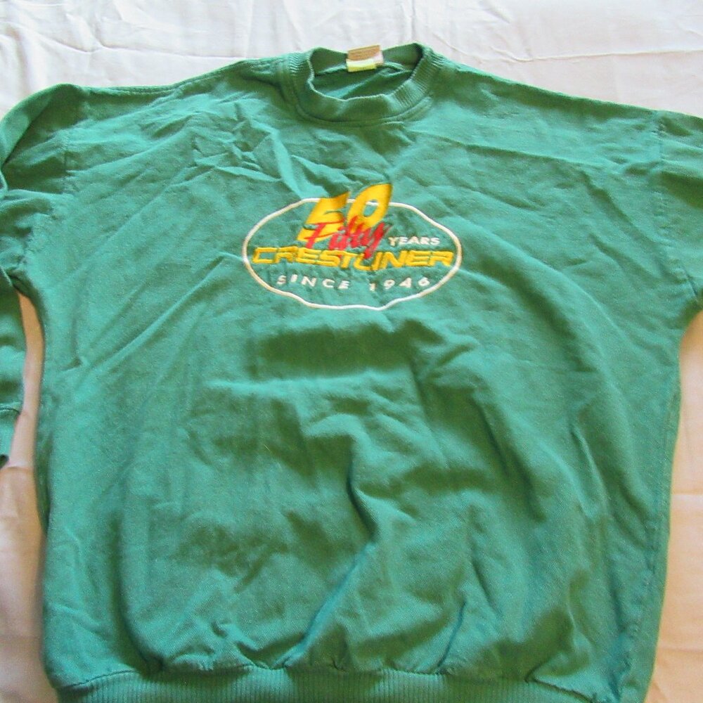 Mens Vtg Crestliner Boats 50 Years Anniversary Sweater Sz L